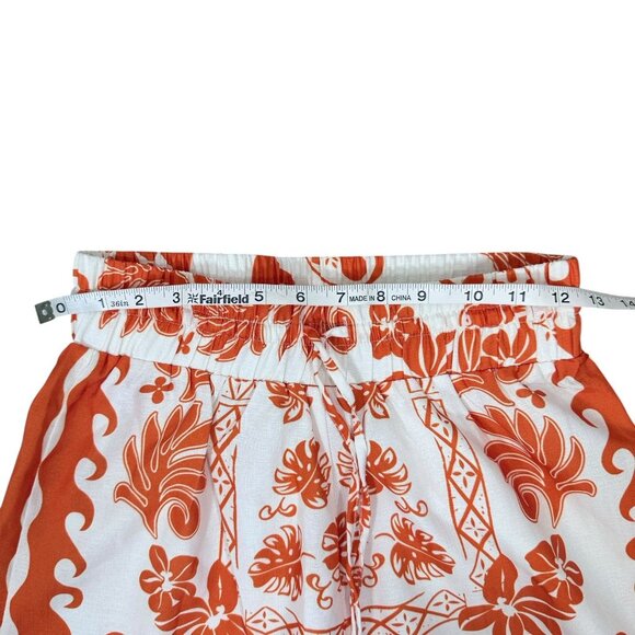Umgee NWOT Wide Leg Pants Size Small Orange White Print Casual Boho Festival - Picture 4 of 8